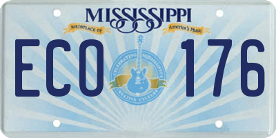 MS license plate ECO176