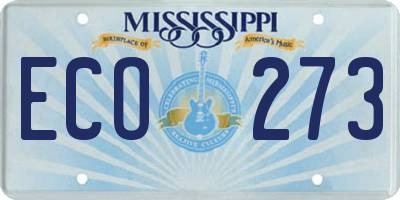 MS license plate ECO273