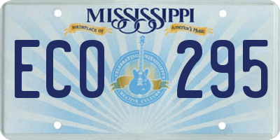 MS license plate ECO295