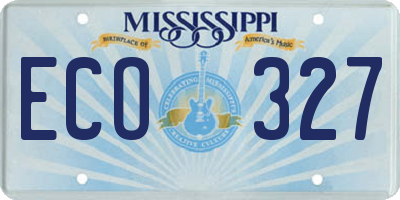 MS license plate ECO327