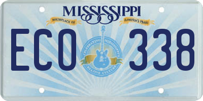 MS license plate ECO338