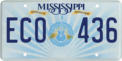 MS license plate ECO436