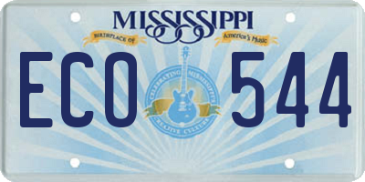 MS license plate ECO544