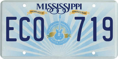 MS license plate ECO719