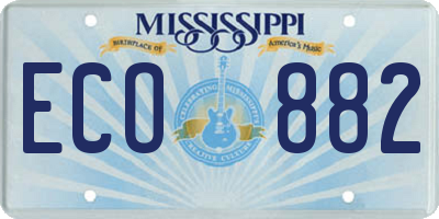 MS license plate ECO882