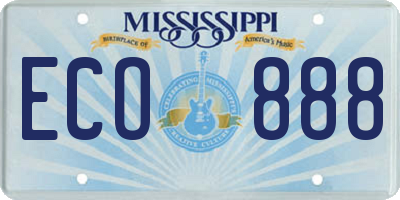 MS license plate ECO888