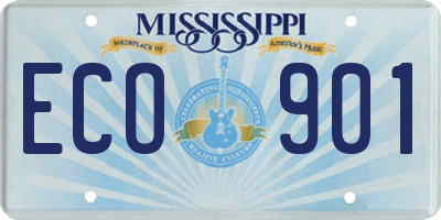 MS license plate ECO901