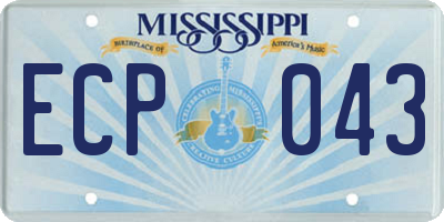 MS license plate ECP043