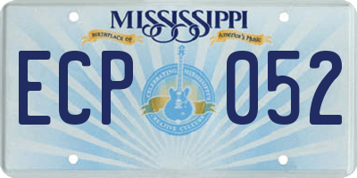 MS license plate ECP052