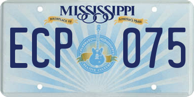MS license plate ECP075