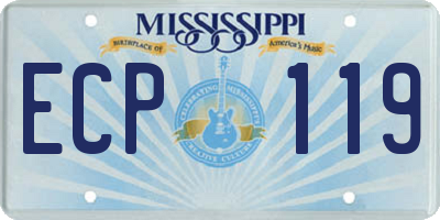 MS license plate ECP119