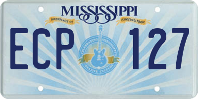 MS license plate ECP127