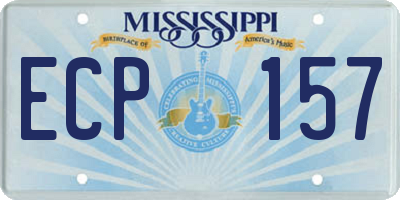 MS license plate ECP157
