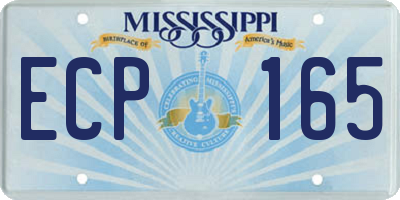 MS license plate ECP165