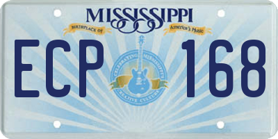 MS license plate ECP168