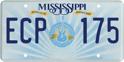 MS license plate ECP175