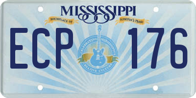 MS license plate ECP176