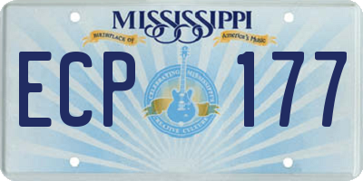 MS license plate ECP177