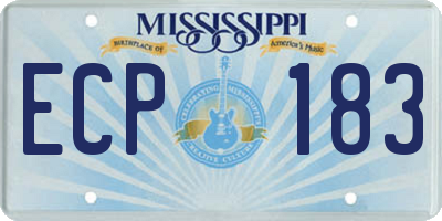 MS license plate ECP183