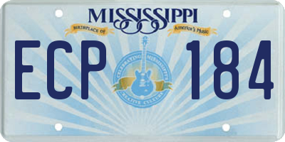 MS license plate ECP184