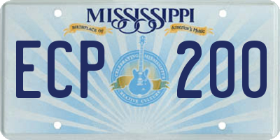 MS license plate ECP200