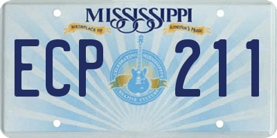 MS license plate ECP211