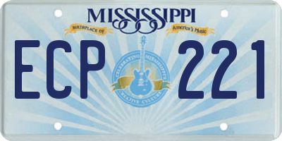 MS license plate ECP221