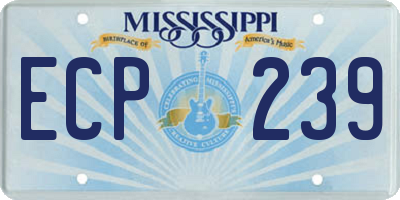 MS license plate ECP239