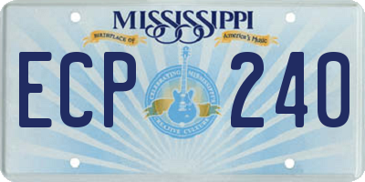 MS license plate ECP240