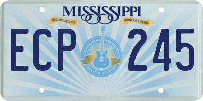 MS license plate ECP245