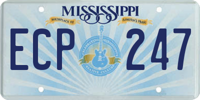 MS license plate ECP247
