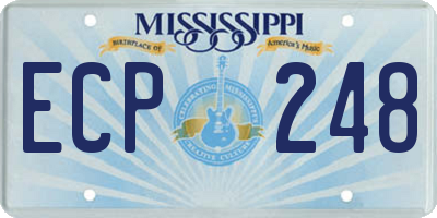 MS license plate ECP248