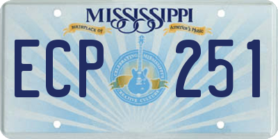 MS license plate ECP251