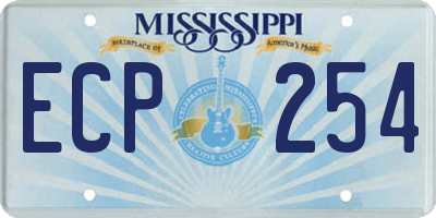 MS license plate ECP254