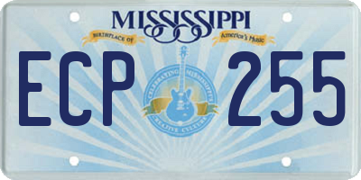 MS license plate ECP255