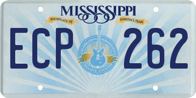 MS license plate ECP262