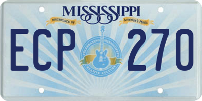 MS license plate ECP270