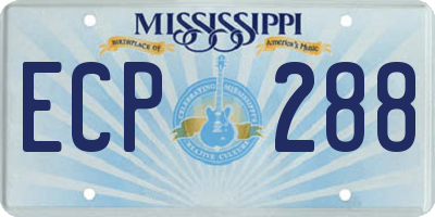 MS license plate ECP288