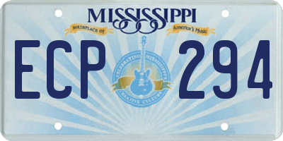 MS license plate ECP294