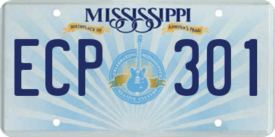 MS license plate ECP301