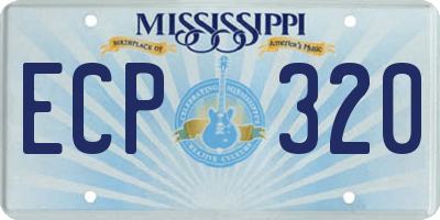MS license plate ECP320