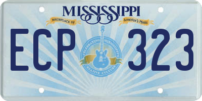 MS license plate ECP323
