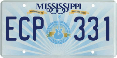 MS license plate ECP331
