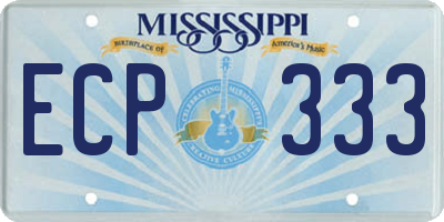MS license plate ECP333