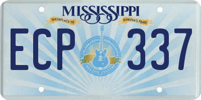 MS license plate ECP337
