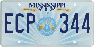 MS license plate ECP344
