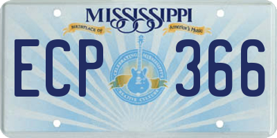 MS license plate ECP366