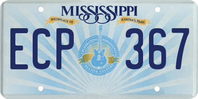 MS license plate ECP367