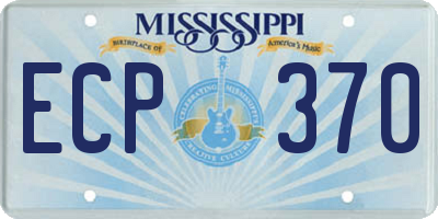 MS license plate ECP370