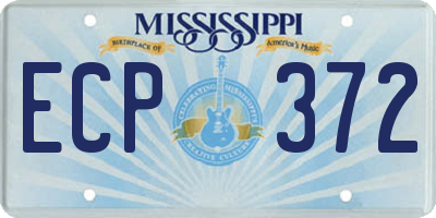 MS license plate ECP372
